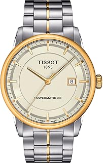 Tissot mens Tissot Luxury Powermatic 80 316L stainless steel case with yellow gold PVD