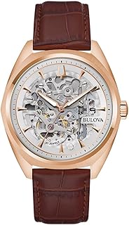 Bulova Men's Automatic Dress Classic Surveyor Watch, Black Leather Strap, Full Skeleton