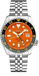 Timepiece SSK005 Automatic Watch for Men - 5 -Sports - Orange Dial with Date Calendar and