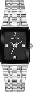 Marc Anthony Ladies' Modern Quadra Diamond Dial Stainless Steel 3-Hand Quartz Watch, Black Di